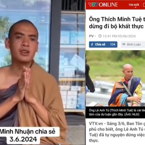 Sư Minh Nhuận tố cáo Công an Việt Nam đột kích bắt sư Thích Minh Tuệ và toàn bộ đoàn đi bộ khất thực